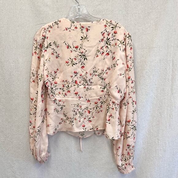 Intermix Chiara Printed Pink Floral Sweetheart Top 100% silk Size 8 - Picture 14 of 16